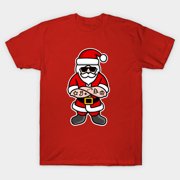 Cool Hipster Santa Claus tattoo Christmas Hipster TShirt TeePublic